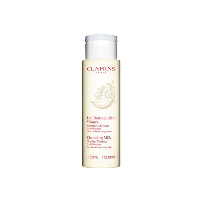 Clarins Lait Démaquillant Velours, Gentiane, Moringa, 200ml